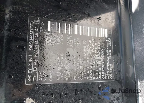 2015 Nissan Rogue Sv из США, поврежденный, VIN KNMAT2MV3FP585895